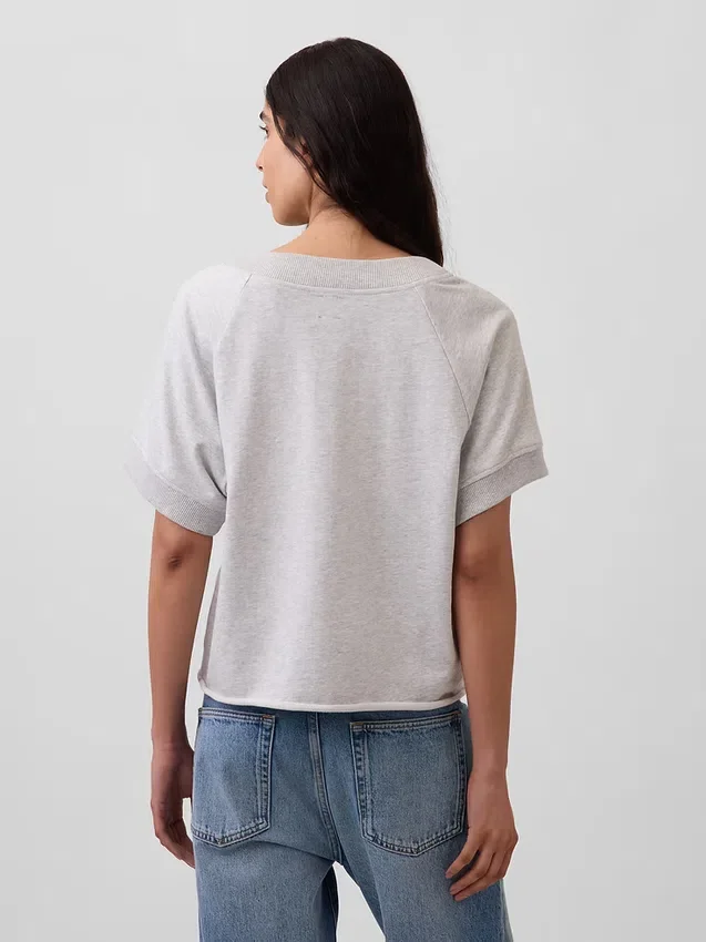 Mikina Vintagesoft Terry s oversized výstřihem do V