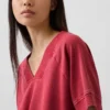 Mikina Vintagesoft Terry s oversized výstřihem do V