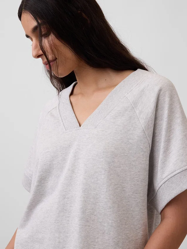 Mikina Vintagesoft Terry s oversized výstřihem do V