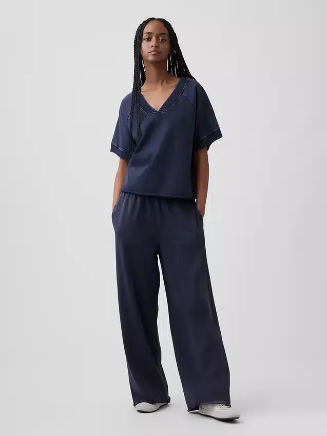Mikina Vintagesoft Terry s oversized výstřihem do V