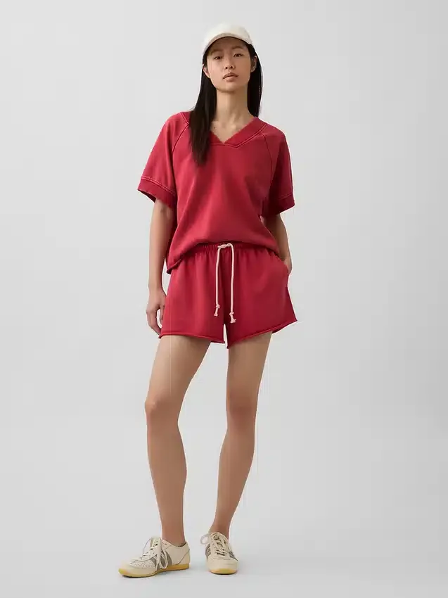 Mikina Vintagesoft Terry s oversized výstřihem do V