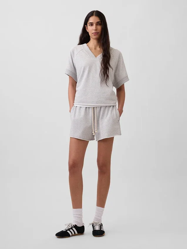 Mikina Vintagesoft Terry s oversized výstřihem do V