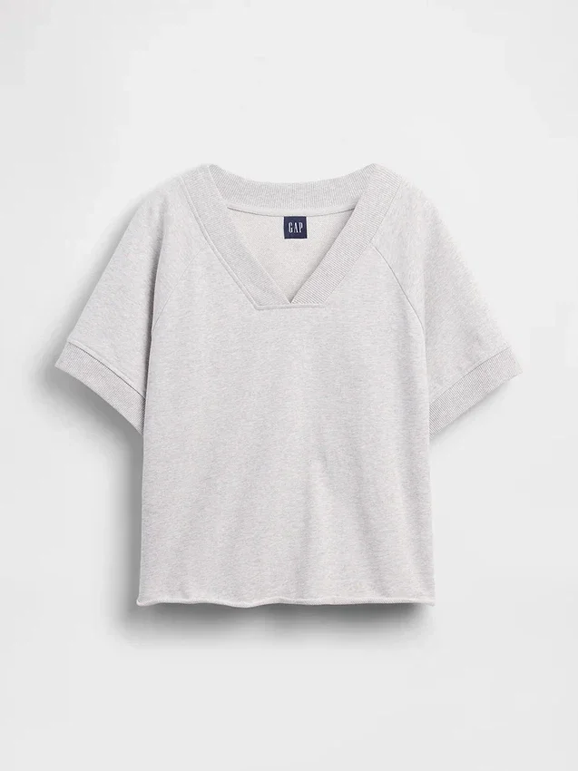 Mikina Vintagesoft Terry s oversized výstřihem do V
