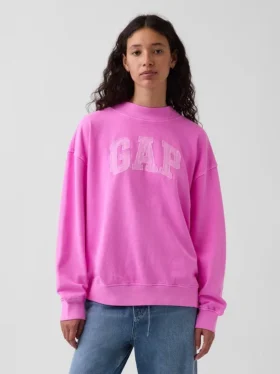 Mikina Vintagesoft Terry s vysokým límcem a logem v oversized střihu