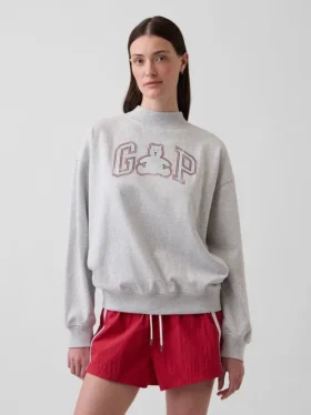Mikina Vintagesoft Terry s vysokým límcem a logem v oversized střihu