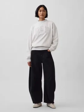 Mikina Vintagesoft Terry s vysokým límcem a logem v oversized střihu