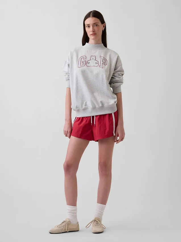 Mikina Vintagesoft Terry s vysokým límcem a logem v oversized střihu