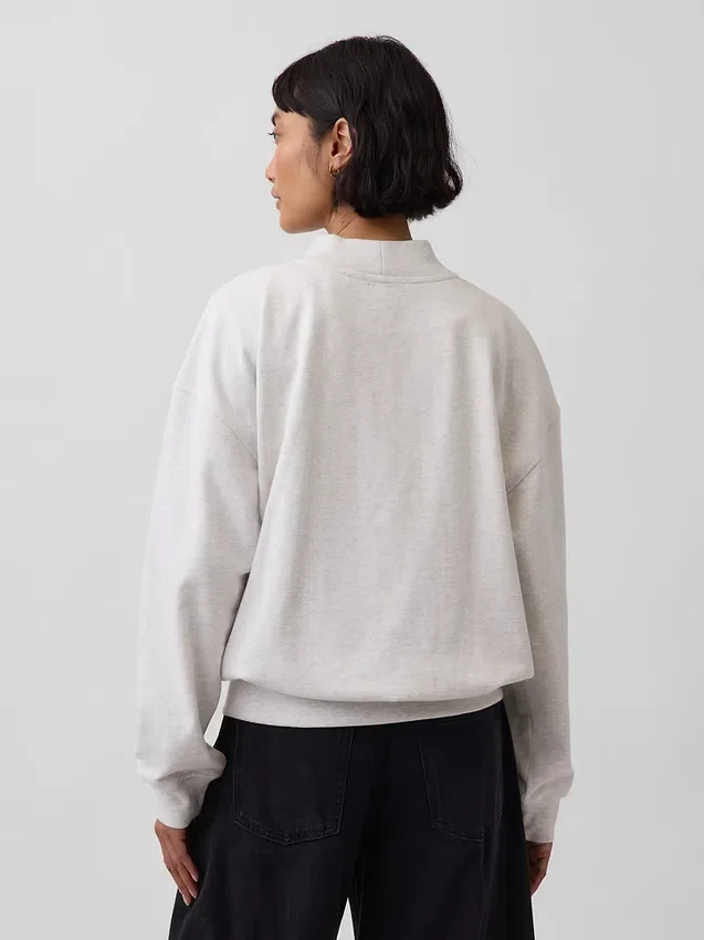 Mikina Vintagesoft Terry s vysokým límcem a logem v oversized střihu