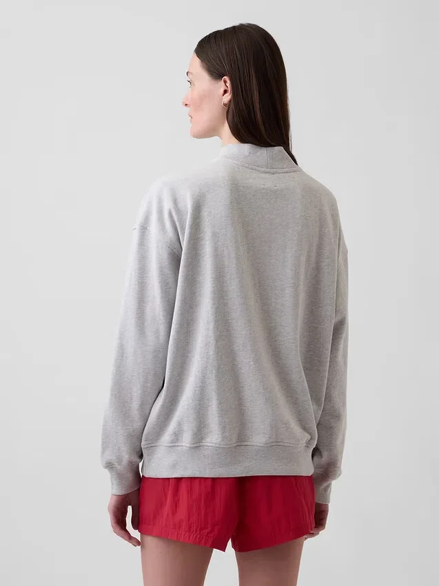 Mikina Vintagesoft Terry s vysokým límcem a logem v oversized střihu
