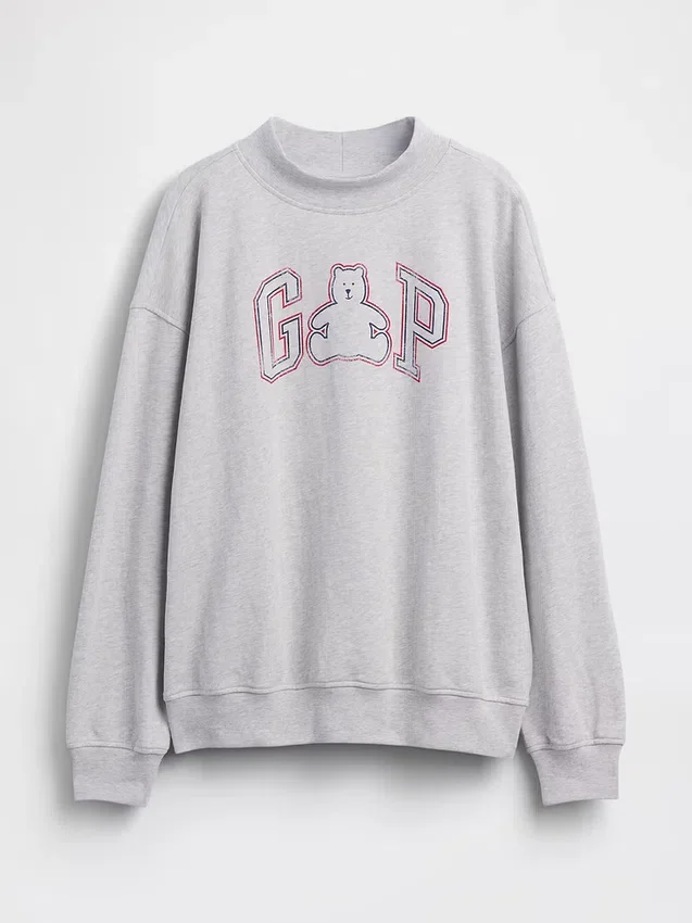 Mikina Vintagesoft Terry s vysokým límcem a logem v oversized střihu