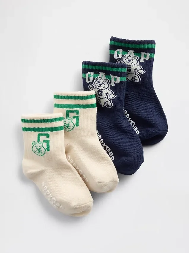 Miminka a Batolata - ponožky s logem Brannan Bear Varsity (balení po 2 kusech)