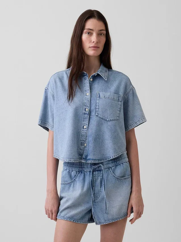 Mimořádně měkká džínová košile v oversized střihu