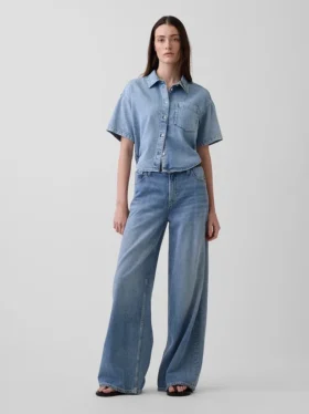 Mimořádně měkká džínová košile v oversized střihu