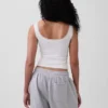 Mini žebrované krajkové pyžamové tílko s výstřihem Henley