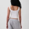 Mini žebrované krajkové pyžamové tílko s výstřihem Henley