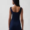 Mini žebrované krajkové pyžamové tílko s výstřihem Henley