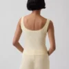 Mini žebrované krajkové pyžamové tílko s výstřihem Henley
