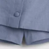Mini sukně-šortky s knoflíky vpředu ze směsi lnu