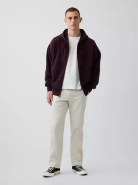 Moderní rovné khaki kalhoty