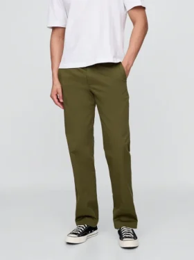 Moderní rovné khaki kalhoty