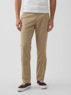 Moderní rovné khaki kalhoty