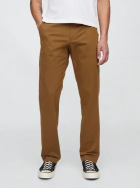 Moderní rovné khaki kalhoty