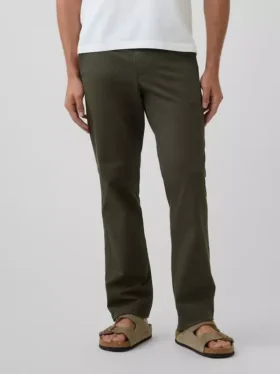 Moderní rovné khaki kalhoty