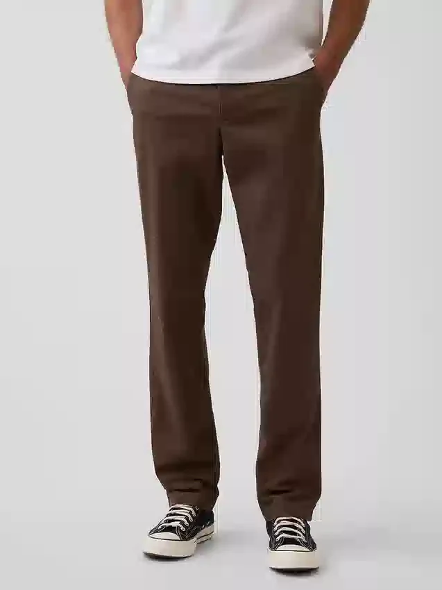 Moderní rovné khaki kalhoty