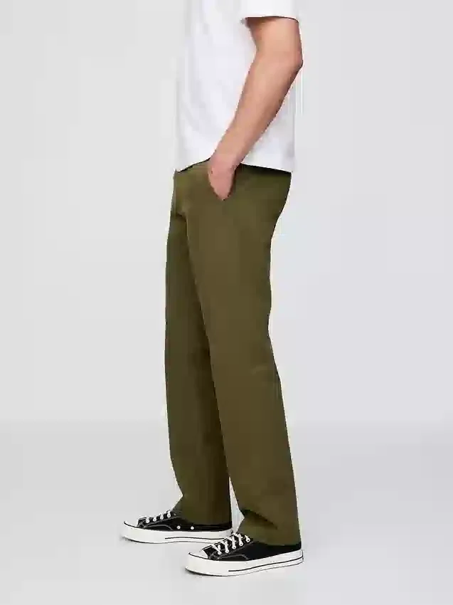 Moderní rovné khaki kalhoty