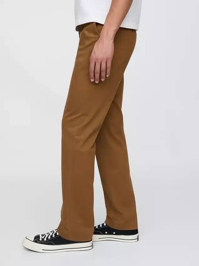 Moderní rovné khaki kalhoty
