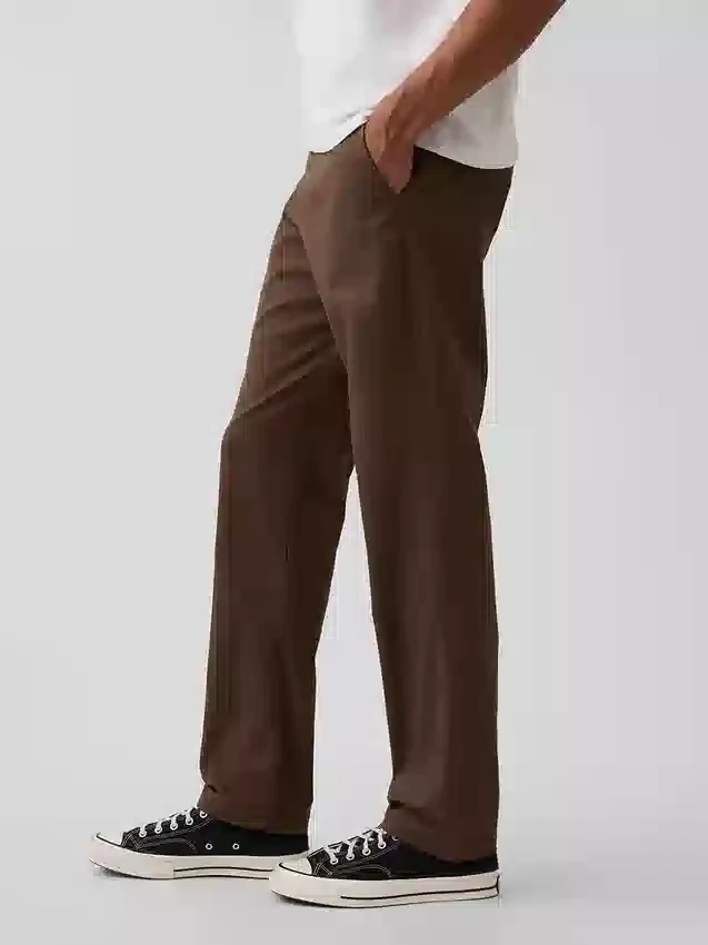 Moderní rovné khaki kalhoty