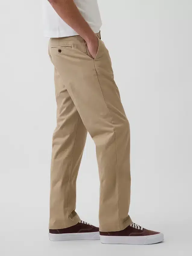 Moderní rovné khaki kalhoty