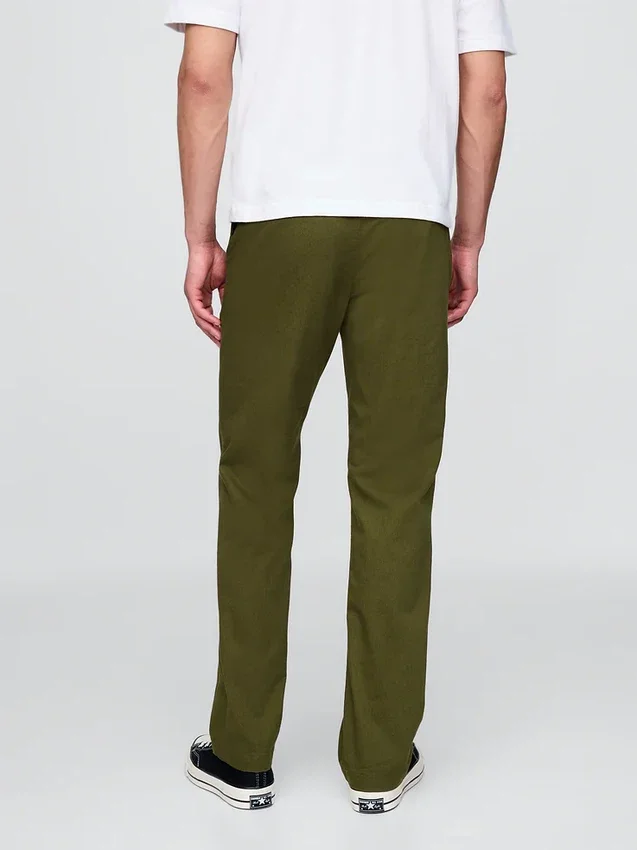 Moderní rovné khaki kalhoty