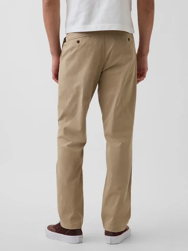 Moderní rovné khaki kalhoty