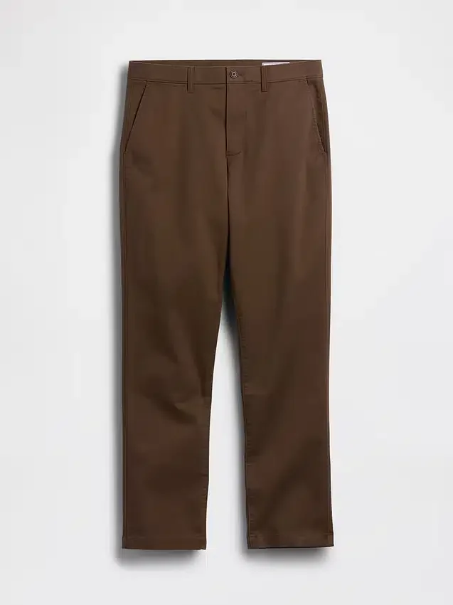 Moderní rovné khaki kalhoty