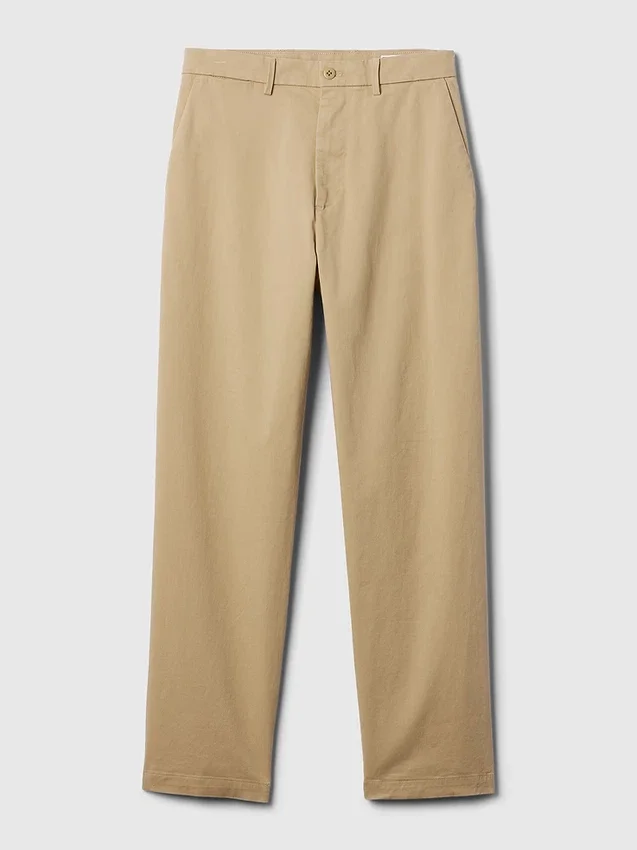 Moderní volné khaki kalhoty