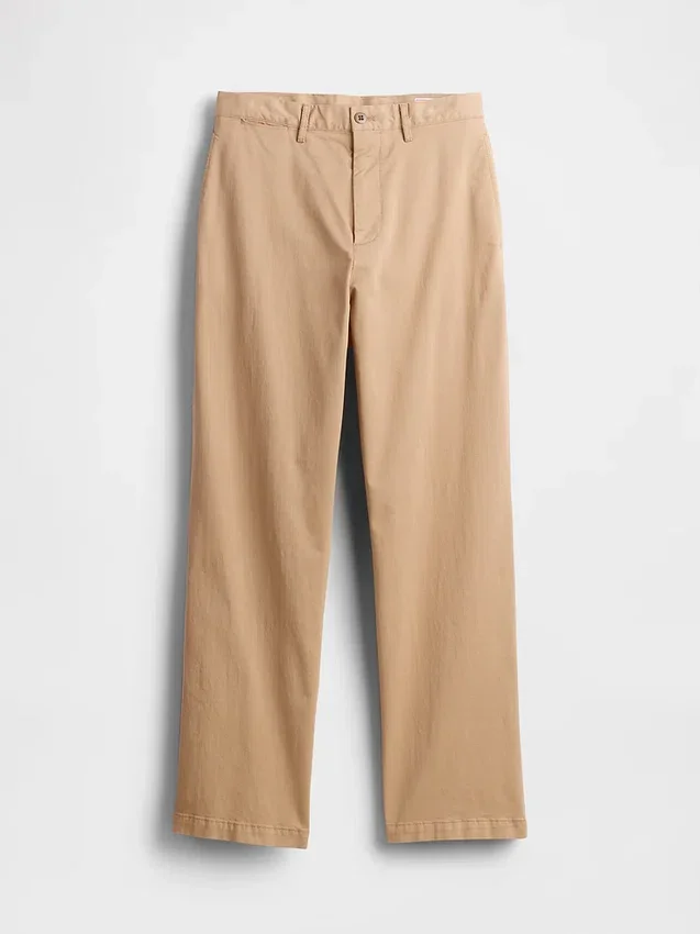 Moderní volné khaki kalhoty ve stylu 90. let
