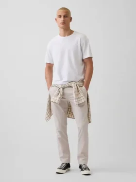 Moderní úzké khaki kalhoty