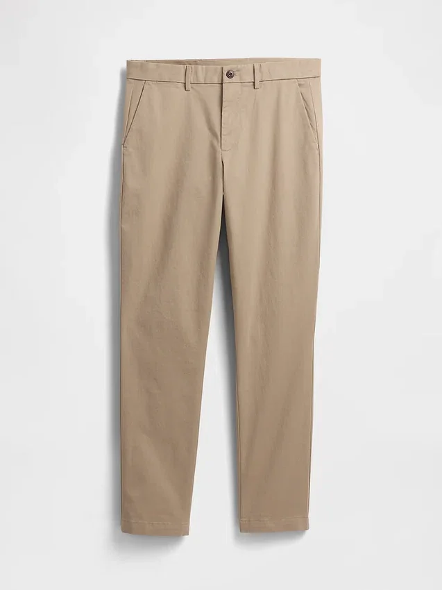 Moderní úzké khaki kalhoty