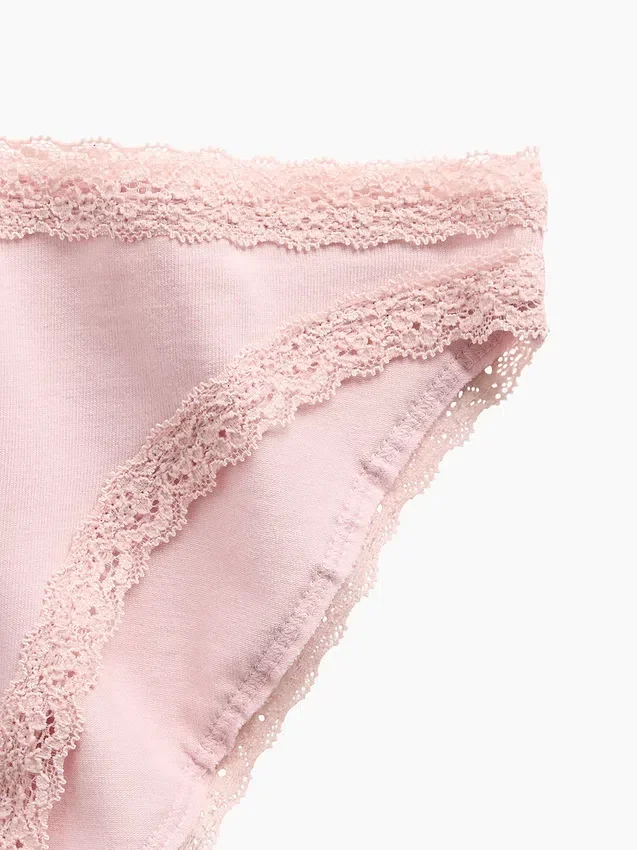 Nejjemnější organické strečové bavlněné bikiny s krajkovým lemem