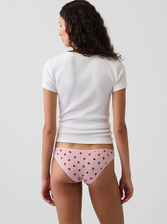 Nejměkčí organické strečové bavlněné kalhotky typu cheeky