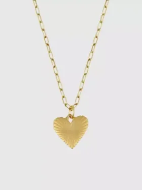 Náhrdelník Hart Small Ribbed Heart of Gold