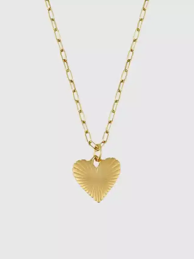 Náhrdelník Hart Small Ribbed Heart of Gold