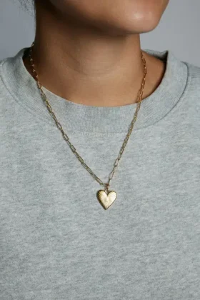 Náhrdelník Hart Small Ribbed Heart of Gold