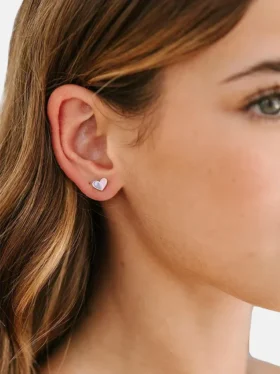 Náušnice Pierced Co Heart Duo se šroubovým uzávěrem