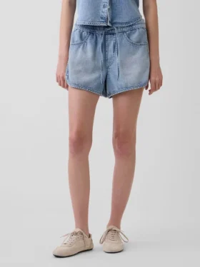 Šortky Easy Dolphin z ultrajemného denimu se středně vysokým pasem