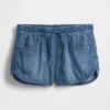 Šortky Easy Dolphin z ultrajemného denimu se středně vysokým pasem