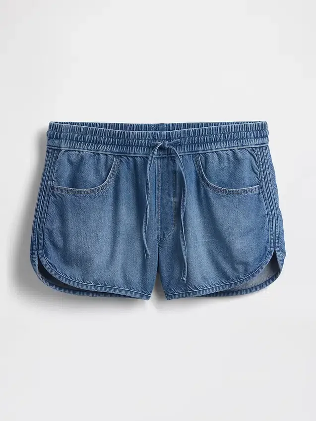 Šortky Easy Dolphin z ultrajemného denimu se středně vysokým pasem