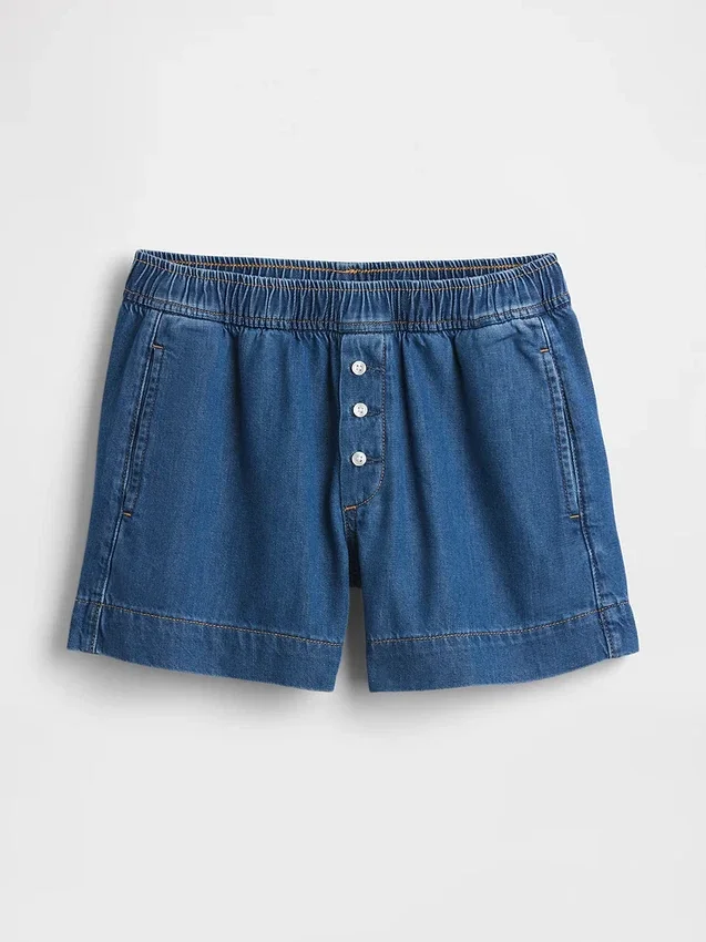 Šortky z ultrajemného denimu se středně vysokým pasem