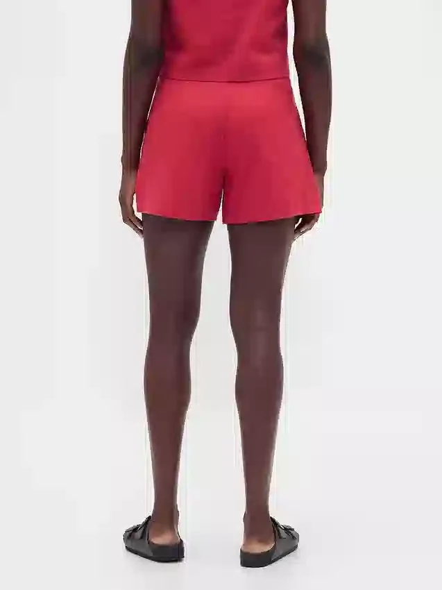Šortky ze směsi lnu se středně vysokým pasem (4")